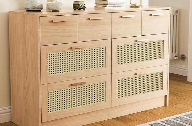 Bohemian Rattan Chest of Drawers: