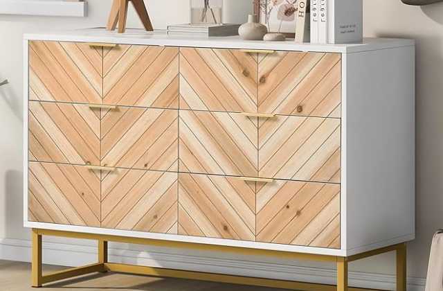 Scandinavian Design Dresser with Geometric Patterns: 